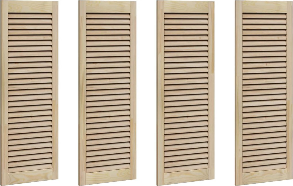 vidaXL Széfajtó 4 pcs Természetes 110 x 2,1 x 39,5 cm Tömör fenyőfa