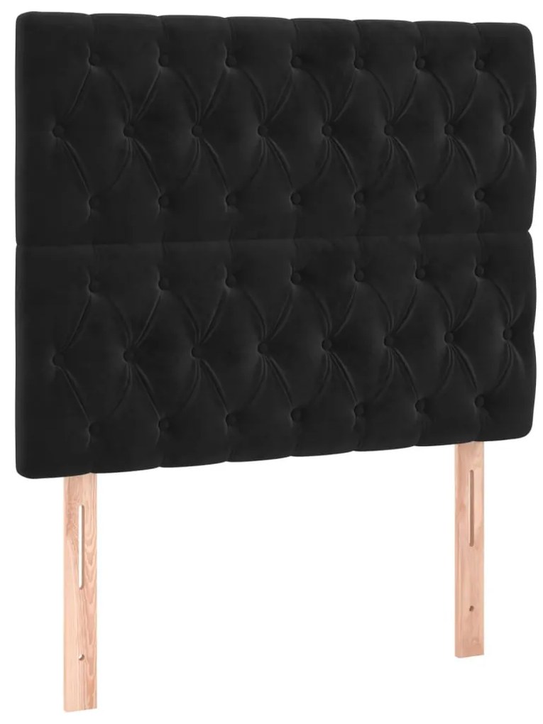 2 db fekete bársony fejtámla 90x7x78/88 cm