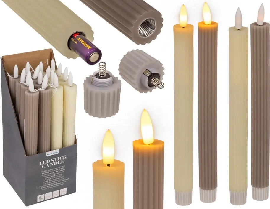 Led gyertya valódi viaszból 24 cm – villogó láng, időzítő 6h