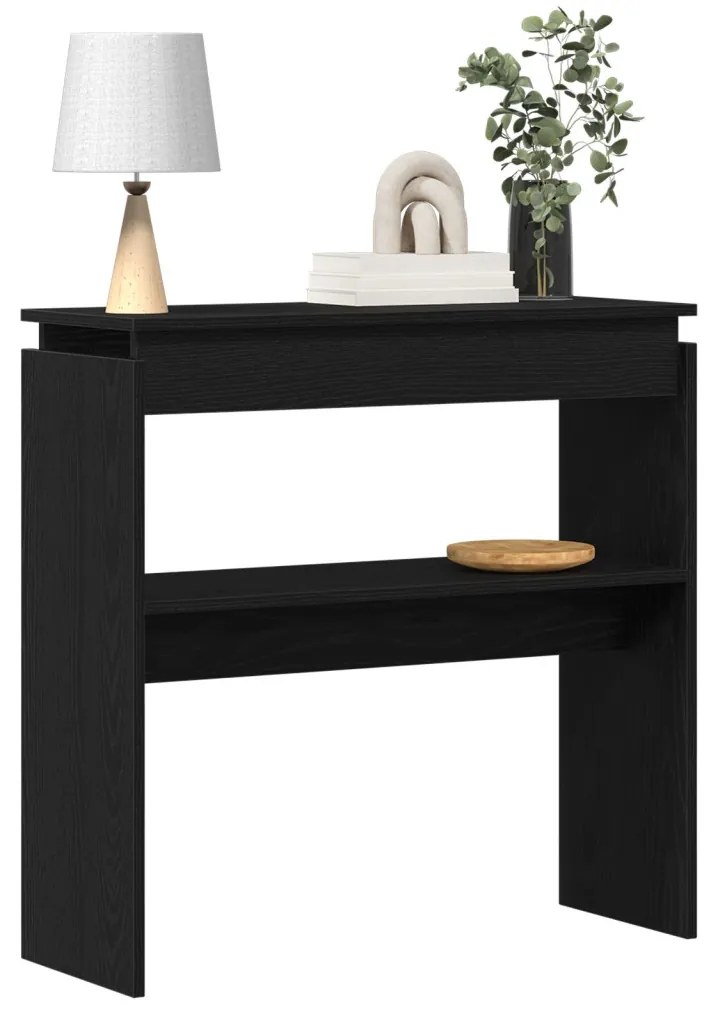 Fekete Tölgy Konzolasztal 80x30x80 cm Mérnöki Fa