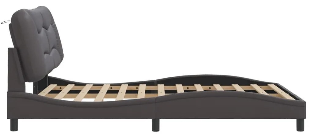 szürke műbőr ágykeret matrac nélkül Hvar 140 x 200 cm