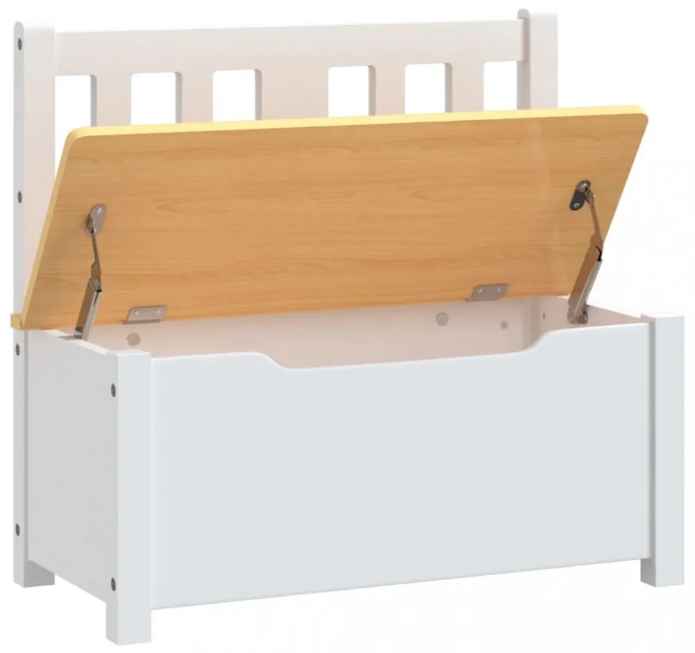 fehér-bézs MDF gyermek tárolópad 60 x 30 x 55 cm