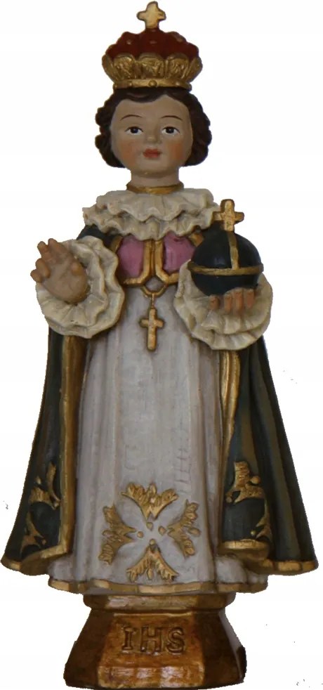 Prágai kis Jézus figura 'Jézusnégyes', kék köpeny- 12cm magas