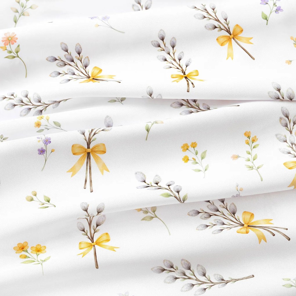 Goldea tavaszi kör alakú teflonos terítő - barka mintás Ø 130 cm