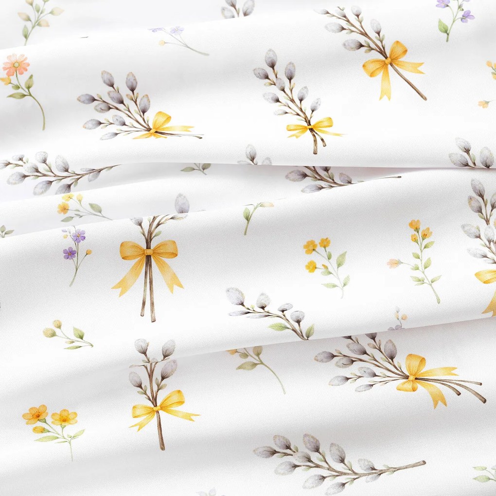Goldea tavaszi kör alakú viaszosvászon terítő - barka mintás Ø 120 cm
