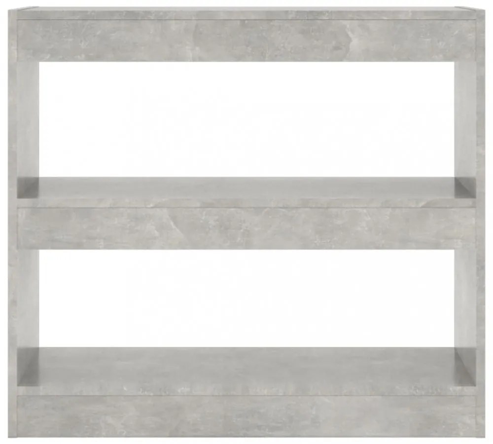 betonszürke térelválasztó könyvszekrény 80 x 30 x 72 cm