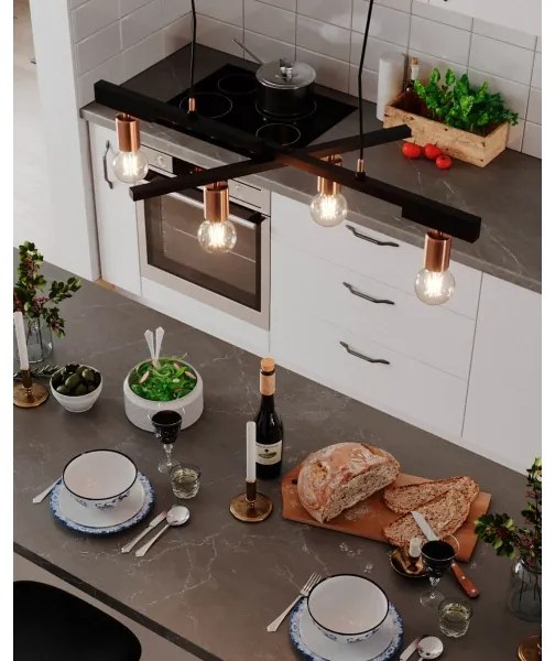 ByRydens 4201030-4002 - Kábelre függesztett csillár ZEONA 4xE27/5W/230V