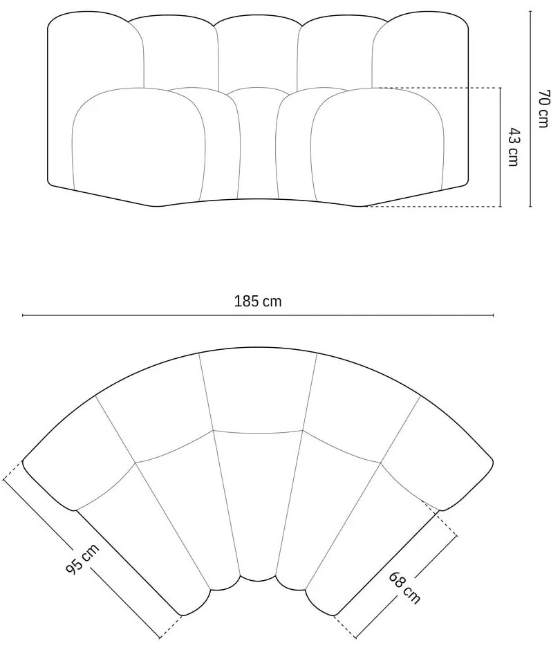 Téglavörös zsenília kanapé modul (variálható sarok) Lupine – Micadoni