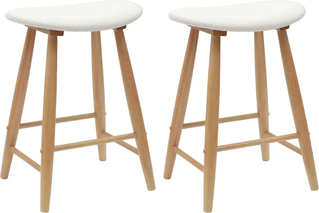 vidaXL Étkező Székek 2 pcs Természetes 46 x 37 x 63 cm Tömör Gumi Fa