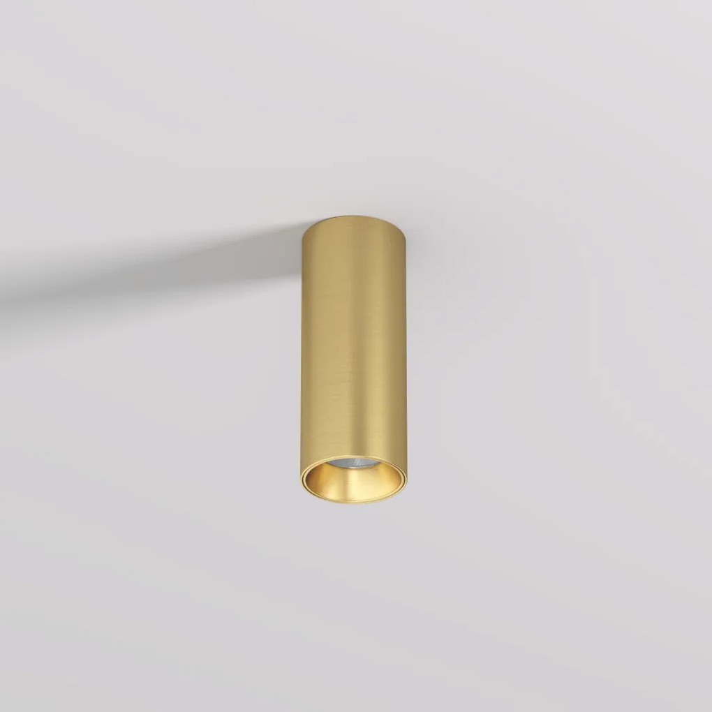 DK/EU-2615-SB Surface mounted ceiling downlight SHINE TUBE series, D45*H115, LED, IP20, 3000К, 7W, RA≥90, satin brass color, aluminum — DK/EU-2615-SB