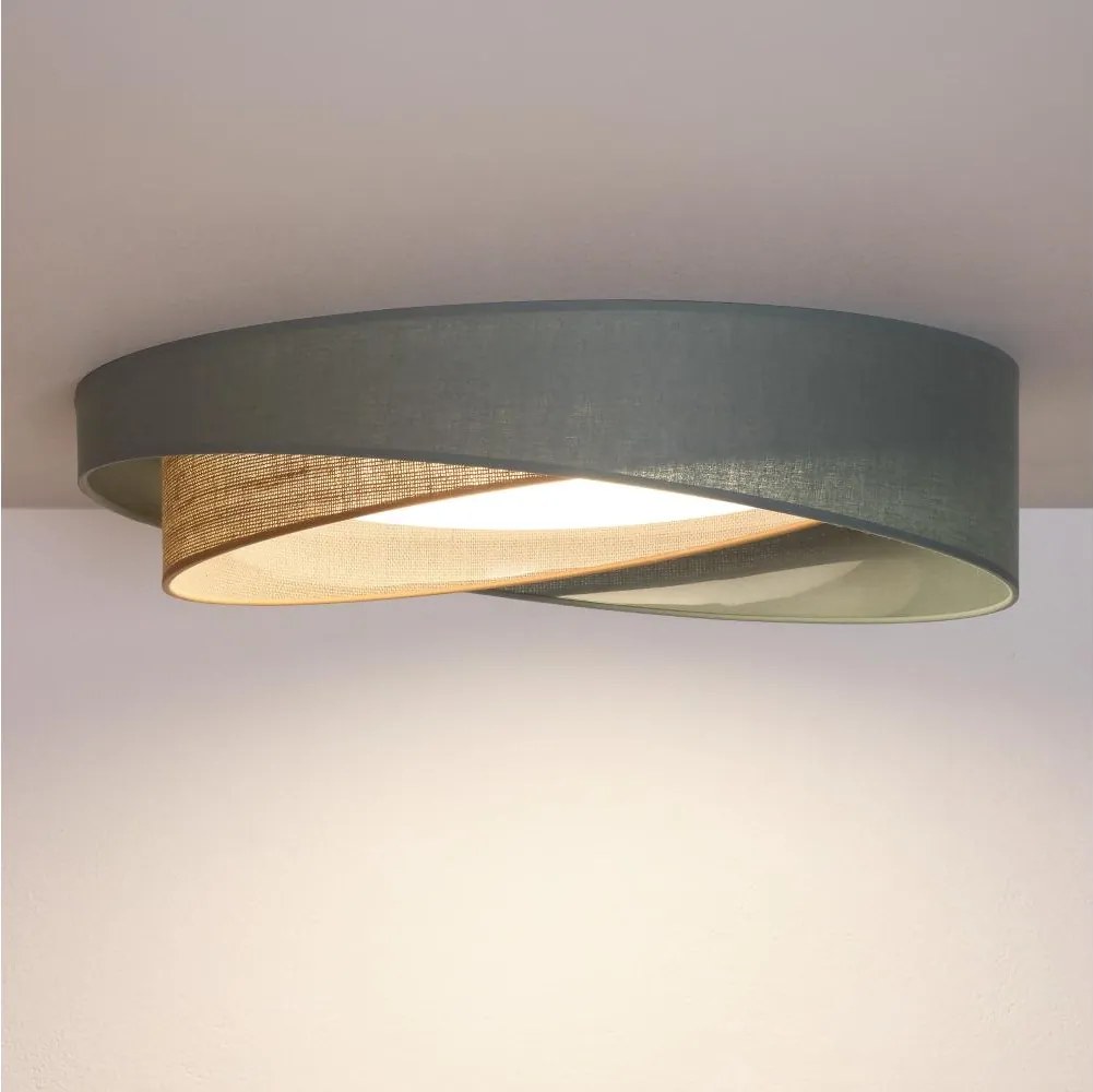 BRILAGI-LED Mennyezeti lámpatest VELVET TWIST LED/24W/230V 4000K átm. 55 cm zöld/bézs.