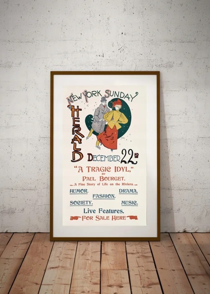 Régi poszter New York Herald Dec. 1895. 70x50cm