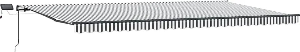 vidaXL antracitszürke-fehér LED-es kézi napellenző 600 x 300 cm