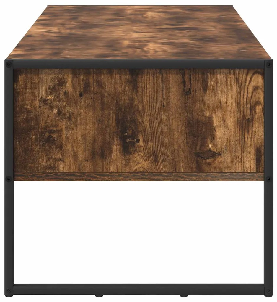 vidaXL Dohányzóasztal fiókkal Füstös tölgy 100 x 46 x 40 cm Faanyag