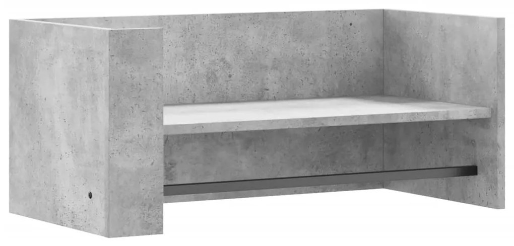 betonszürke szerelt fa fali polc 70,5 x 35 x 30,5 cm