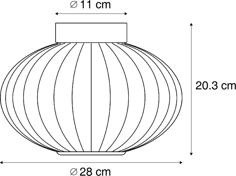 Design mennyezeti lámpa fekete 28 cm lila üveggel, LED-del, 3 lépésben dimmelhető - Margherite