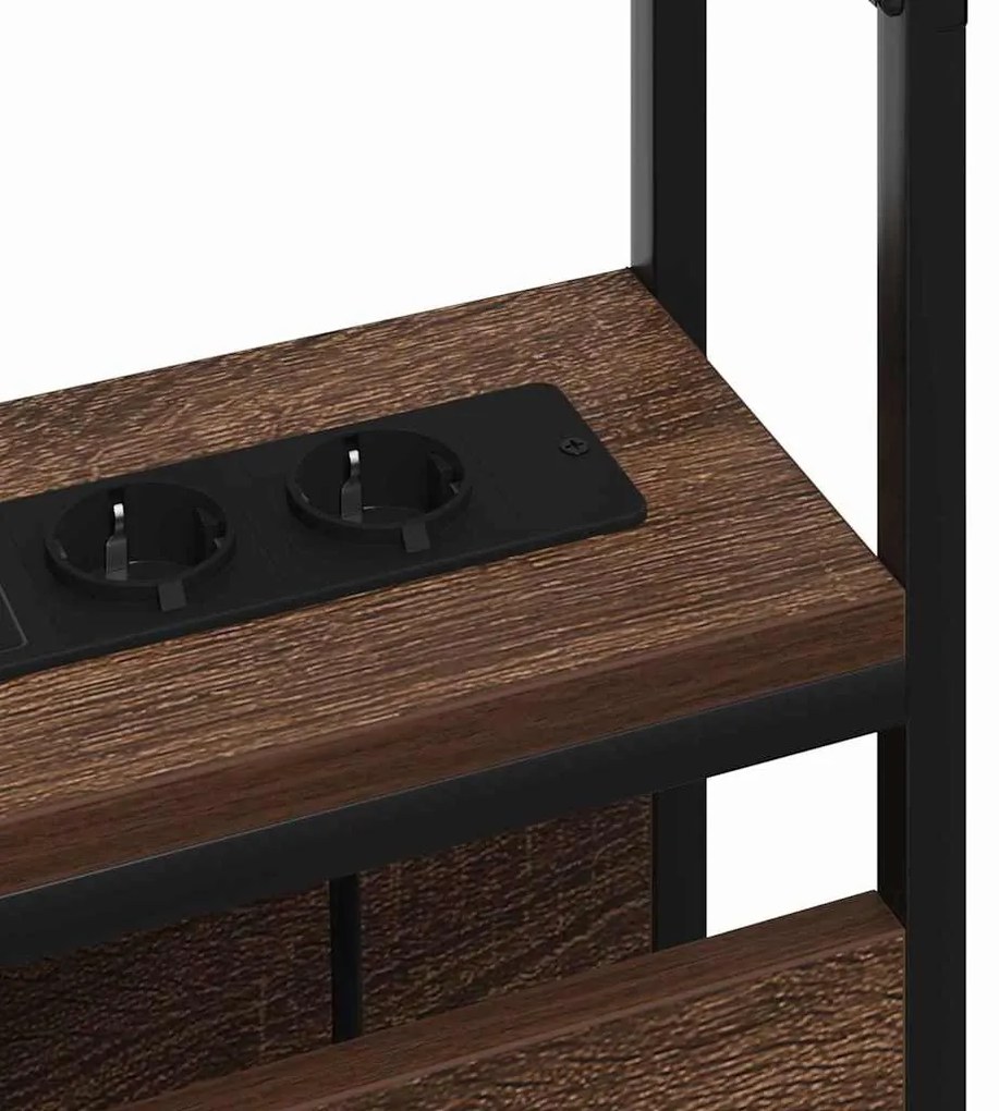 Tároló fejtámla polcokkal fejtámlával barna tölgy 75 cm Faanyag