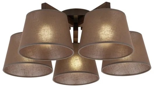 Brilagi - Felületre szerelhető LATTE mennyezeti csillár 5xE27/15W/230V fenyő/barna