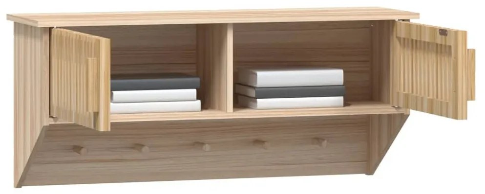 Szerelt fa fali gardrób akasztókkal 80x24x35,5 cm
