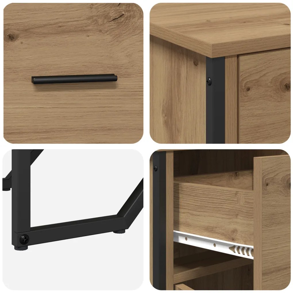 Sideboard Artisan Oak 97x32,5x74,5 cm Szerelt Fa