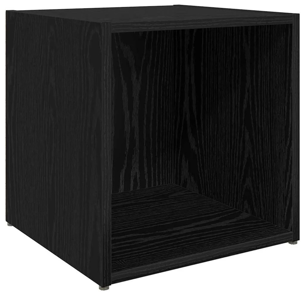 TV szekrény 4 pcs Fekete 37 x 35 x 37 cm Faanyag