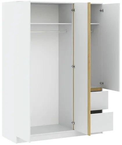 BASIT Gardrób Szekrény Fehér Színben 147 cm