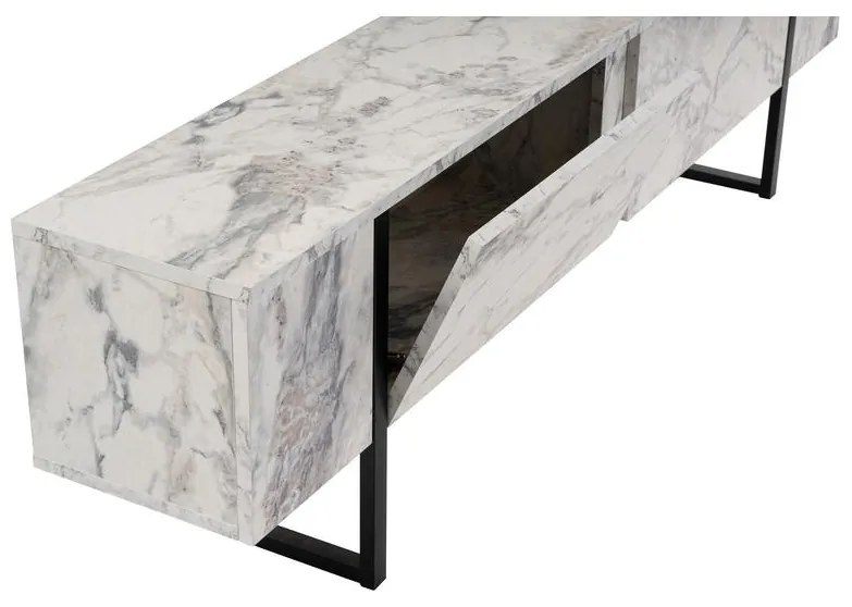 TV szekrény Serenity - Fressia Marble, Fekete