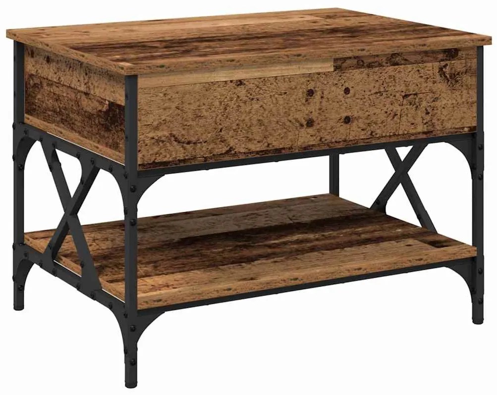 vidaXL Dohányzóasztal Öreg fa 70x50x50cm Faanyag