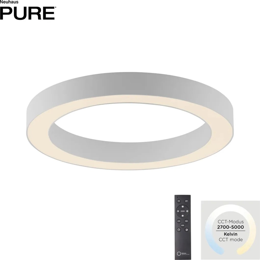 Paul Neuhaus modern mennyezeti lámpa pure lines round fehér pln6310-16