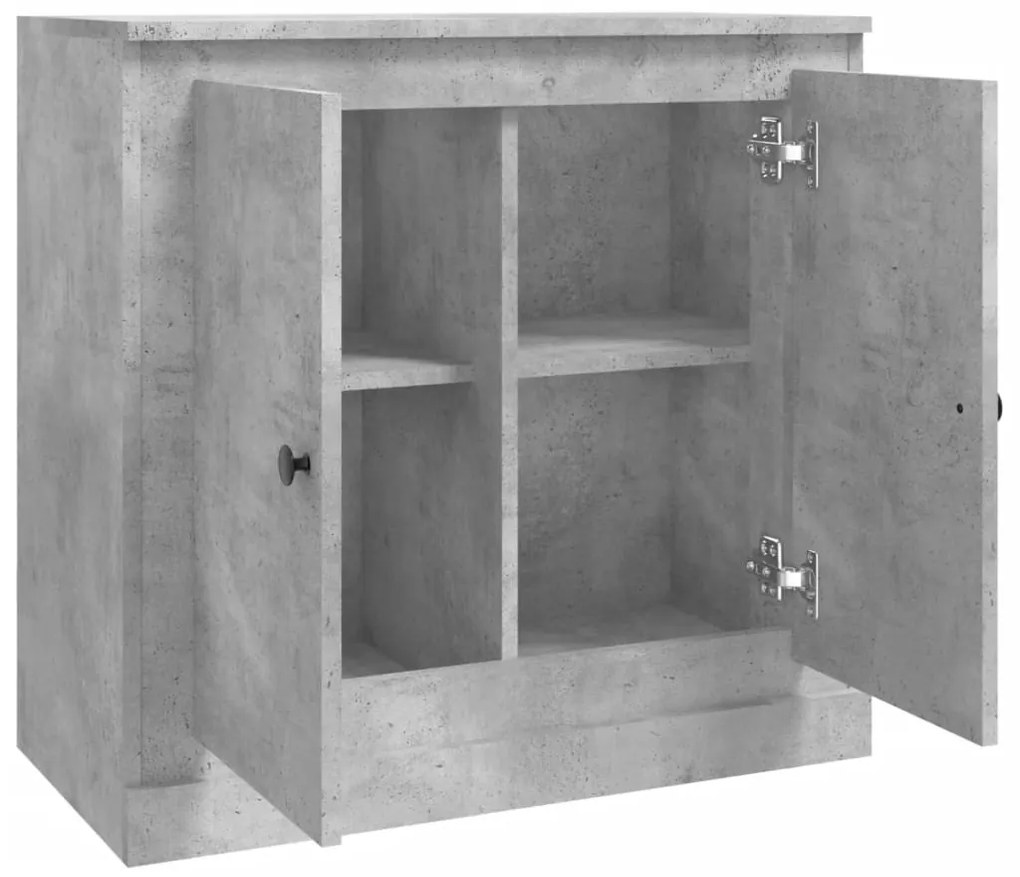 betonszürke szerelt fa tálalószekrény 70x35,5x67,5 cm