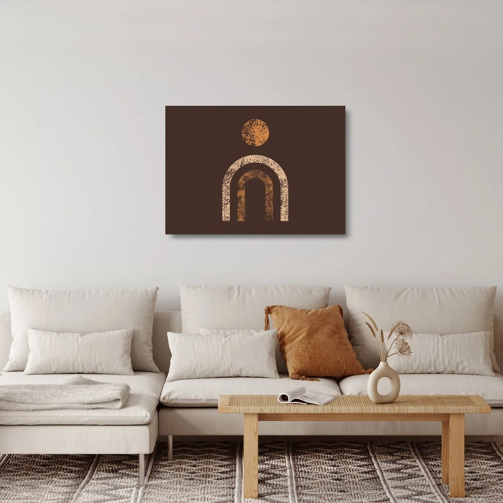 Üveg kép - Narancssárga ívek N⁰1 (70x50 cm)