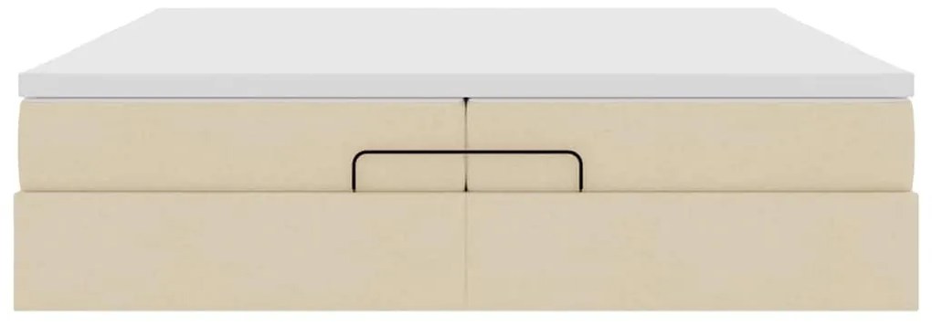 oszmán ágykeret matracokkal krém 200x200cm szövet