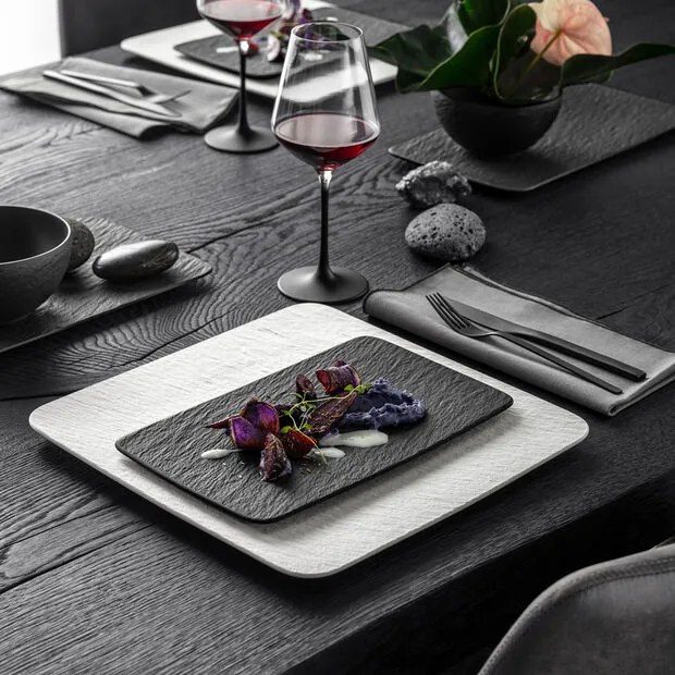 Szögletes tányér, Manufacture Rock kollekció - Villeroy & Boch