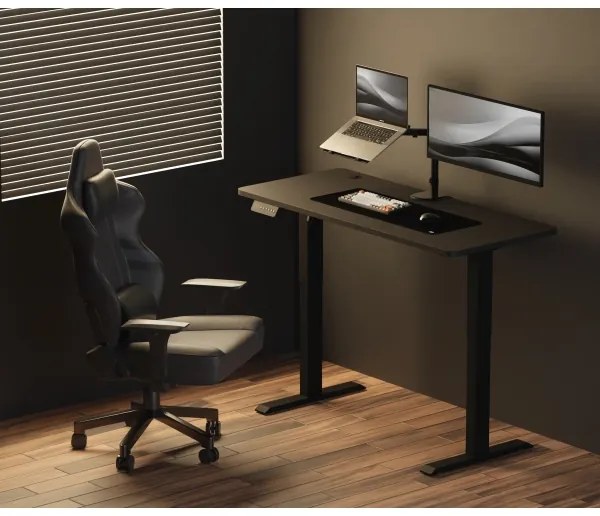 Állítható magasságú asztal LEVANO 140x60 cm fekete