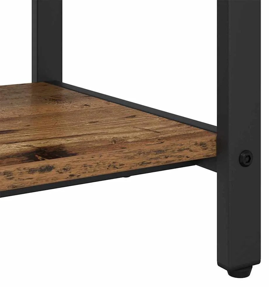 Kabáthorog polcokkal tárolóval Régi fa 75 x 34 x 184 cm Faanyag
