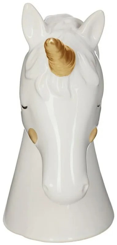 Pénzgyűjtő GOLDEN UNICORN 15,5 cm, fehér