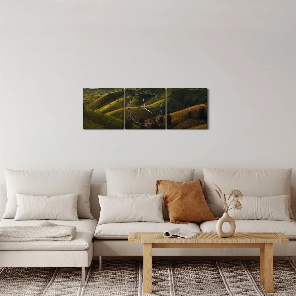 Kép - Kilátás a thai hegyekre (órával) (90x30 cm)