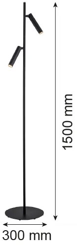 Argon 7082 - Állólámpa TORRE 2xG9/6W/230V fekete