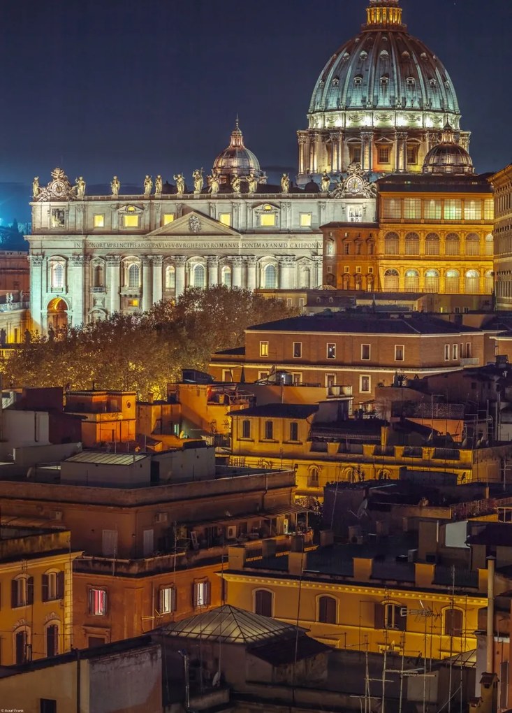 Poszter 39,5x55cm Vatikán Szent Péter-bazilikával, Assaf Frank