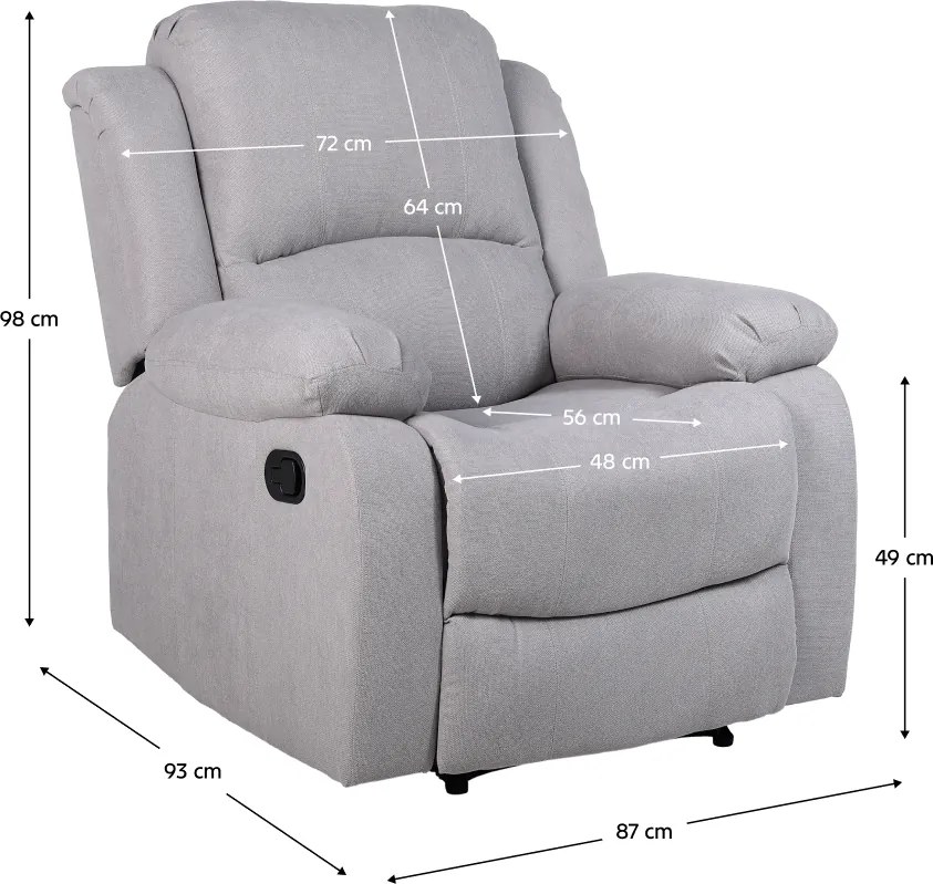 Pihentető fekvőszék, világos szürke szövet, ASKOY NEW