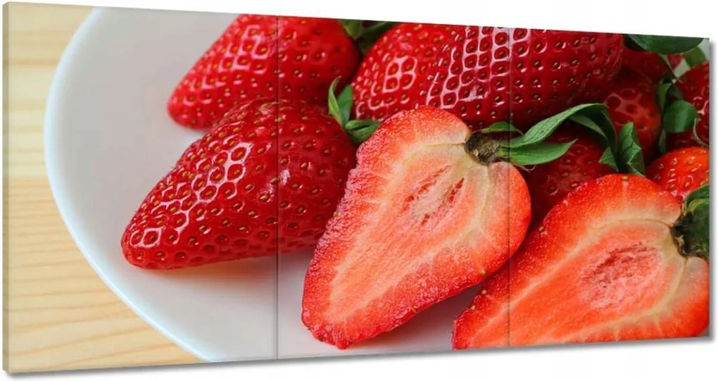 Vászonkép 180x90 Friss eper Kert