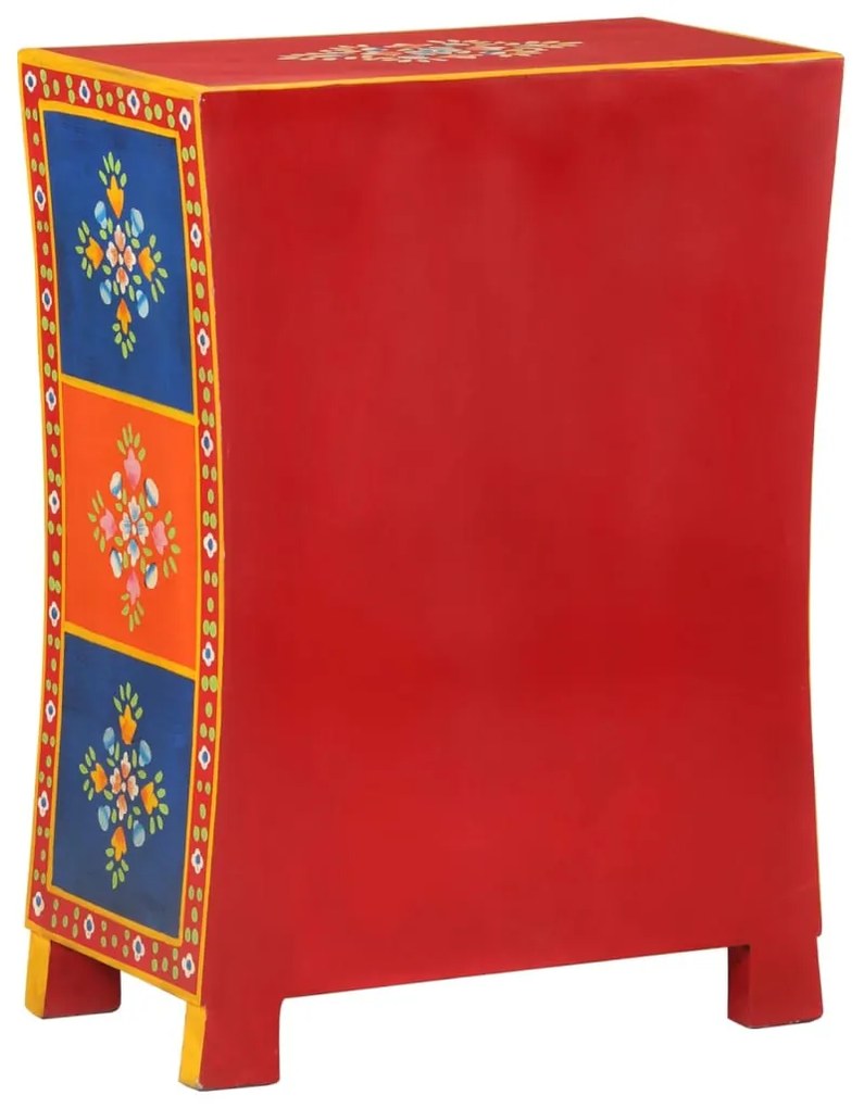 kézzel festett tömör mangófa kisszekrény ajtókkal 53x30x74 cm