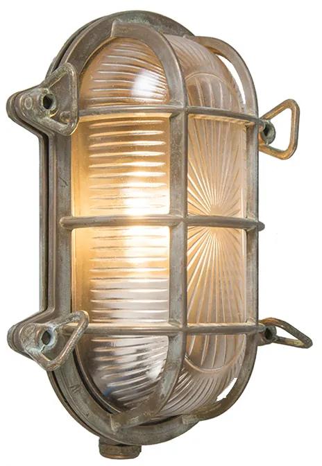 Retro fali lámpa barna 23 cm IP44 - Nautica 1 ovális