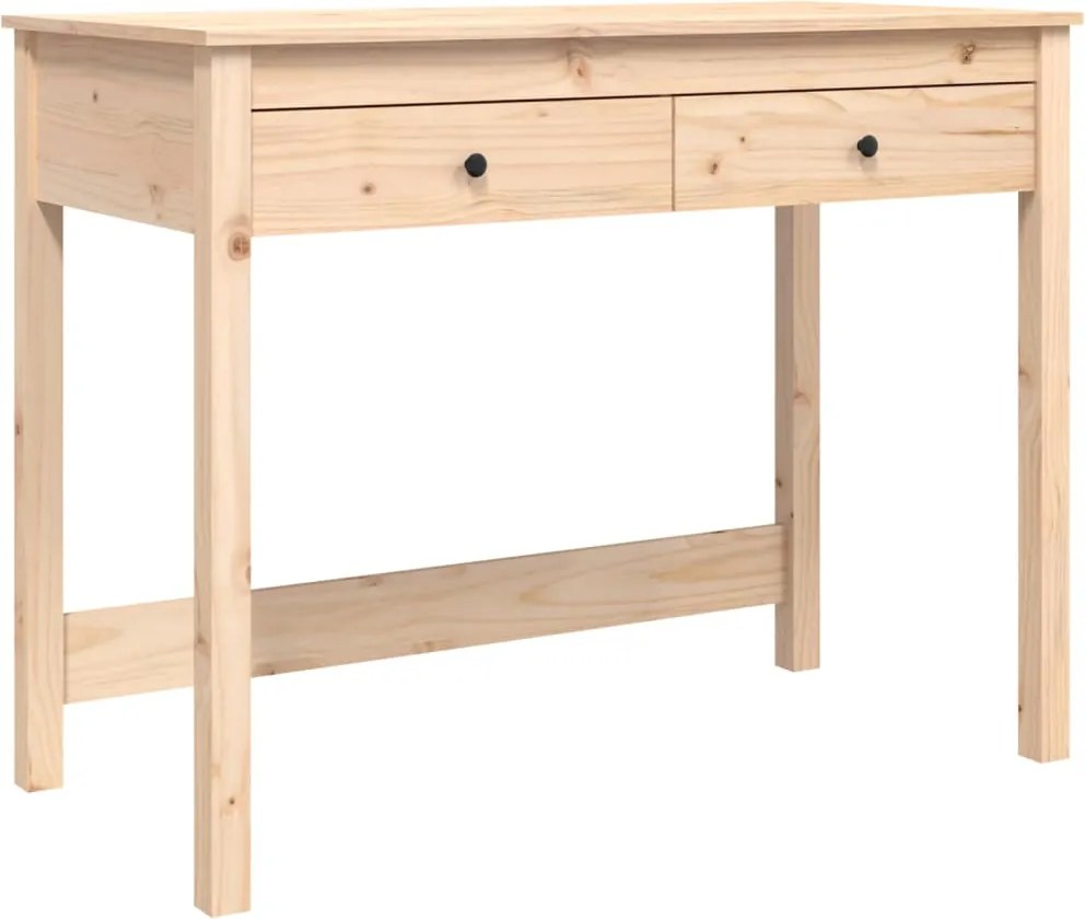 vidaXL tömör fenyőfa íróasztal fiókokkal 100 x 50 x 78 cm