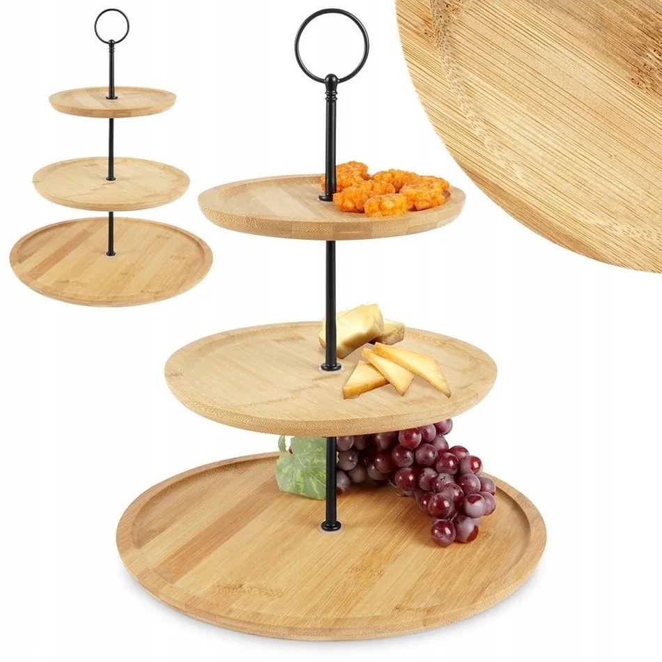 EH Bamboo tálalóállvány, magasság 34 cm