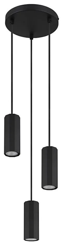 Globo 57918-3HB - Csillár zsinóron JAMES 3xGU10/25W/230V fekete