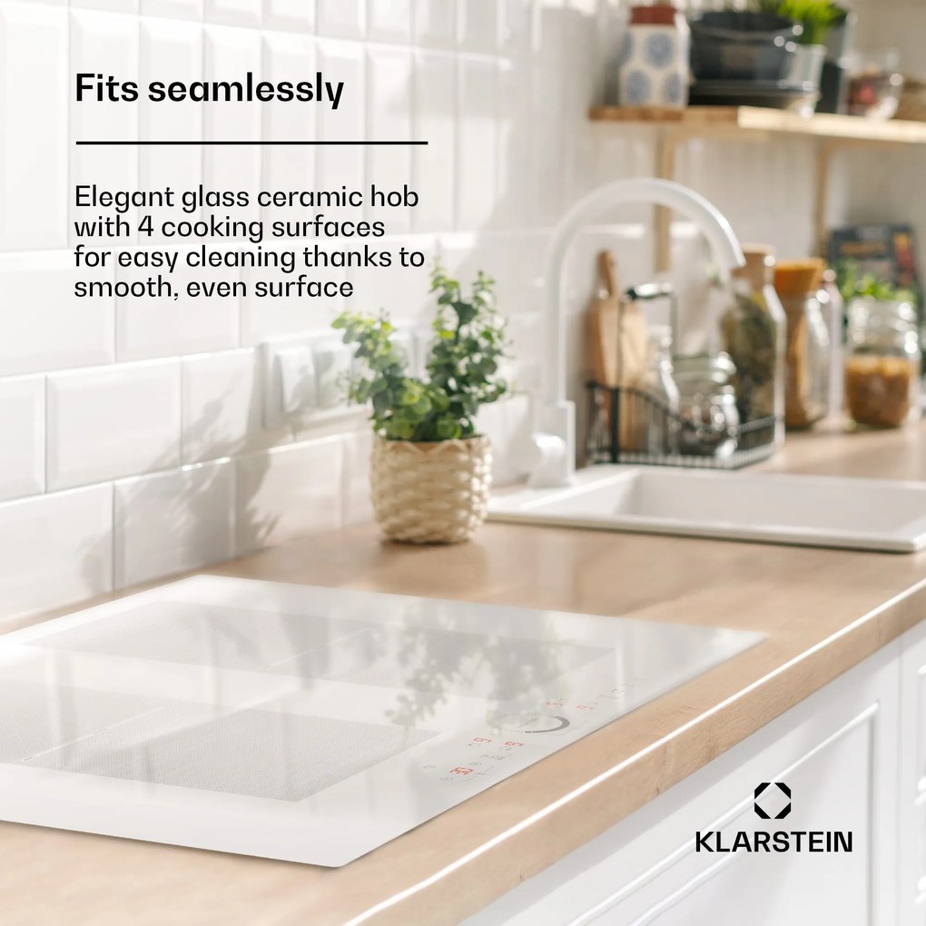 Klarstein Delicatessa 70 Flex, beépíthető indukciós főzőlap, 4 zóna, 7000 W, üvegkerámia