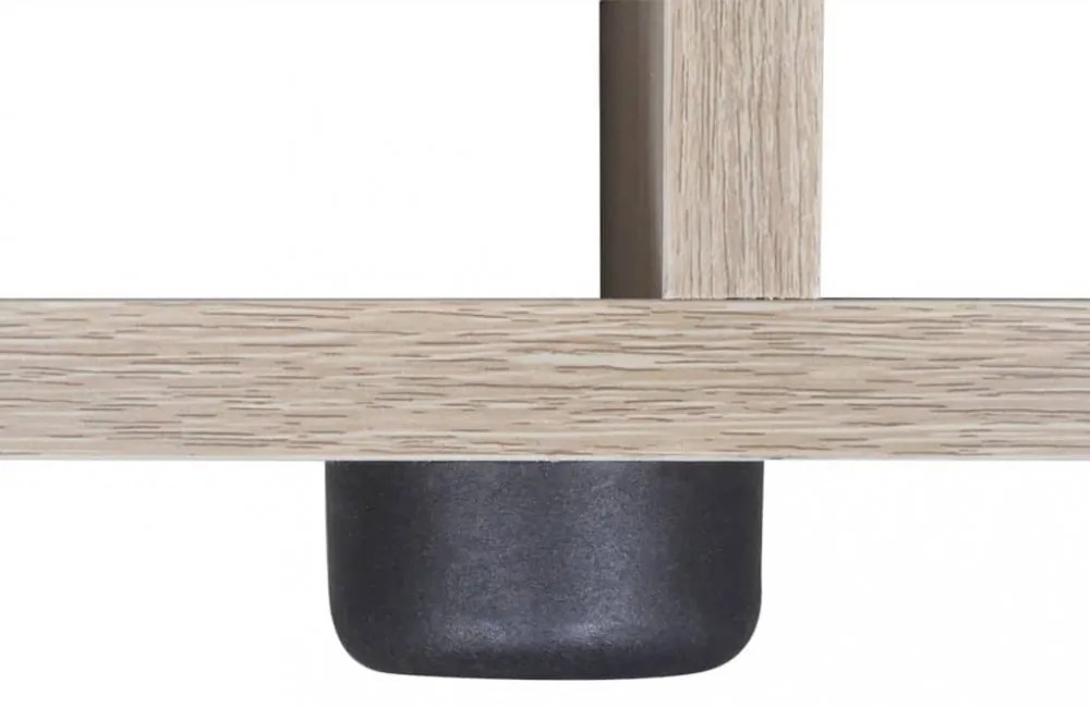 tölgyszínű lépcsős könyvespolc/vitrines polc 142 cm