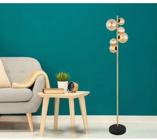 Globo 56135-6S - LED Állólámpa RIHA 6xG9/3W/230V sárgaréz