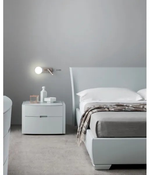 Redo 01-2993 - LED fali lámpa OASIS LED/3W/230V+1xG9/10W USB CRI 90 króm